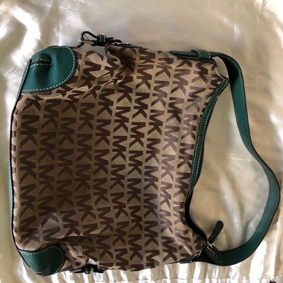 Green Michael Kors Hobo Purse - Picture 1 of 7